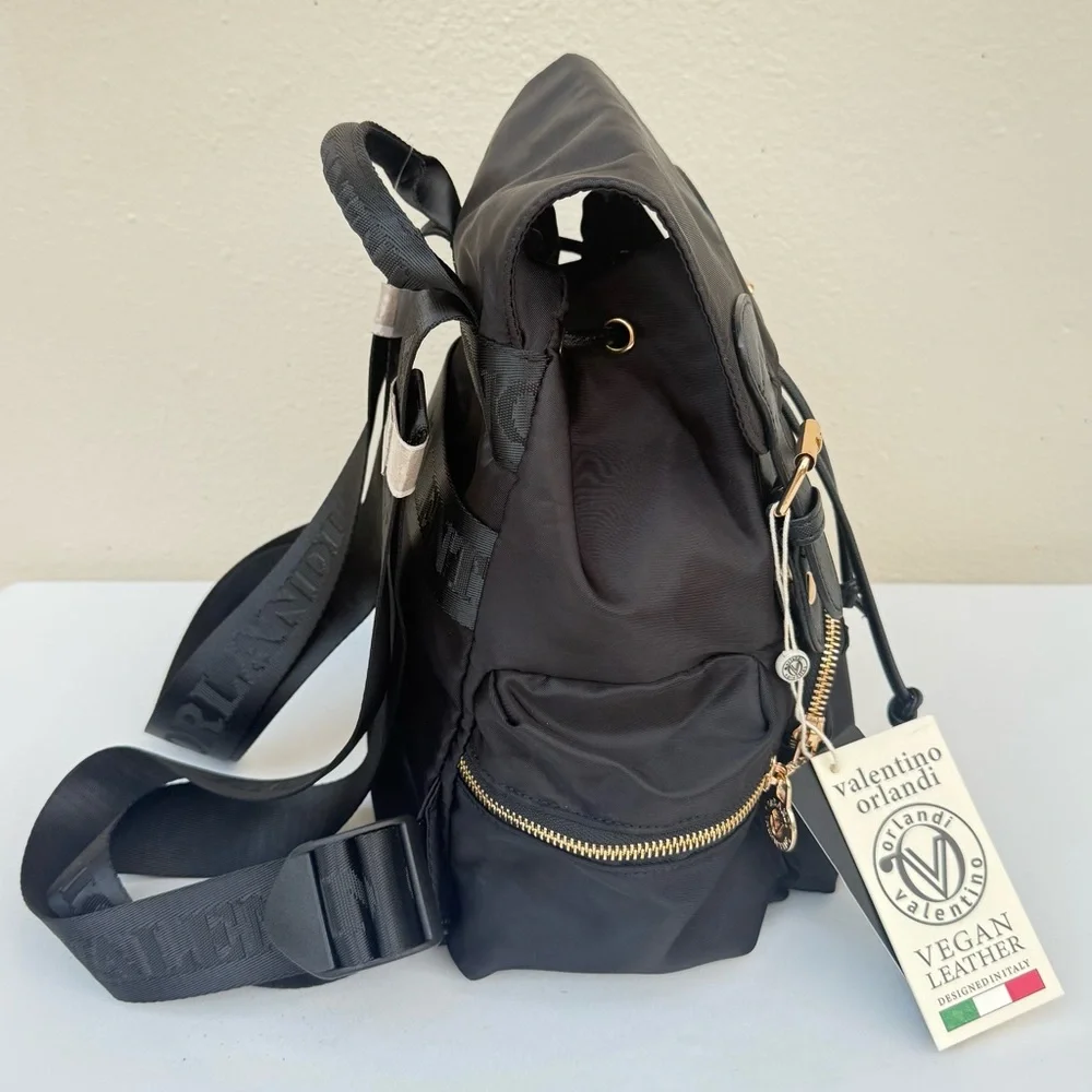 🎒Valentino Orlandi Black Backpack with Gold Accents 🎒✨ - Picture 4 of 16